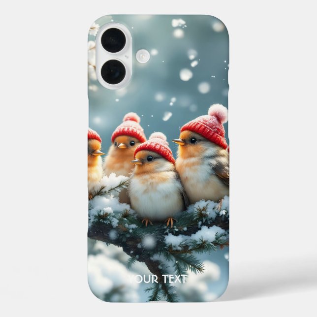 Fantasy Cute  Birds Hat Snow Case-Mate iPhone Case (Back)