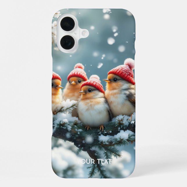 Fantasy Cute  Birds Hat Snow iPhone Case (Back)