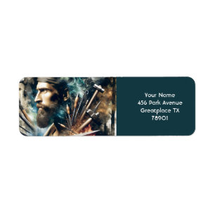 Fantasy Cute Blacksmith And Instruments Return Address Label