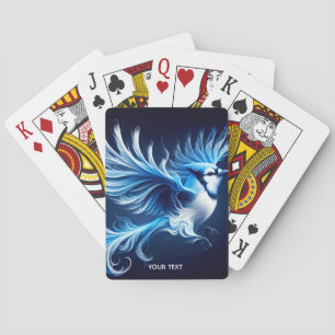 Fantasy Cute Blue Flying Bird Playing Cards