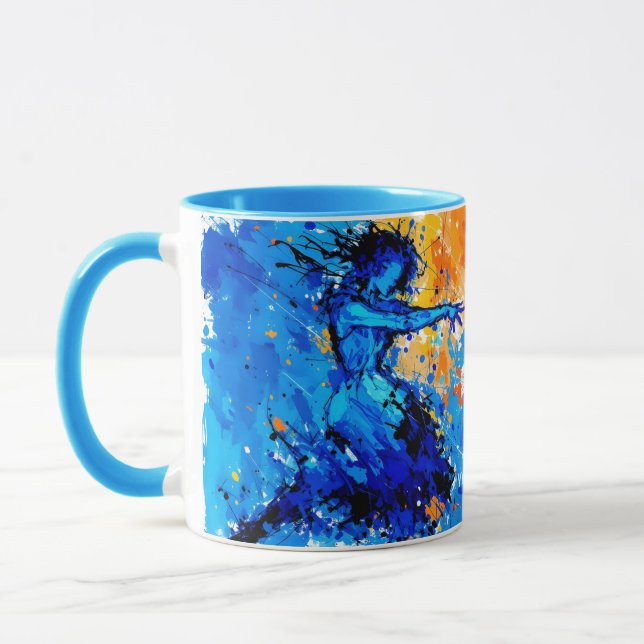 Fantasy Cute Blue Orange Dancer Mug (Left)