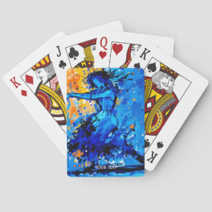 Fantasy Cute Blue Orange Dancer Playing Cards