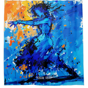 Fantasy Cute Blue Orange Dancer Shower Curtain