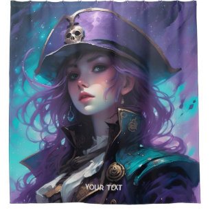 Fantasy Cute Blue Purple Girl Shower Curtain