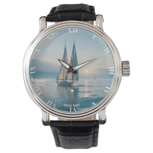 Fantasy Cute Boat Sea Sun Watch