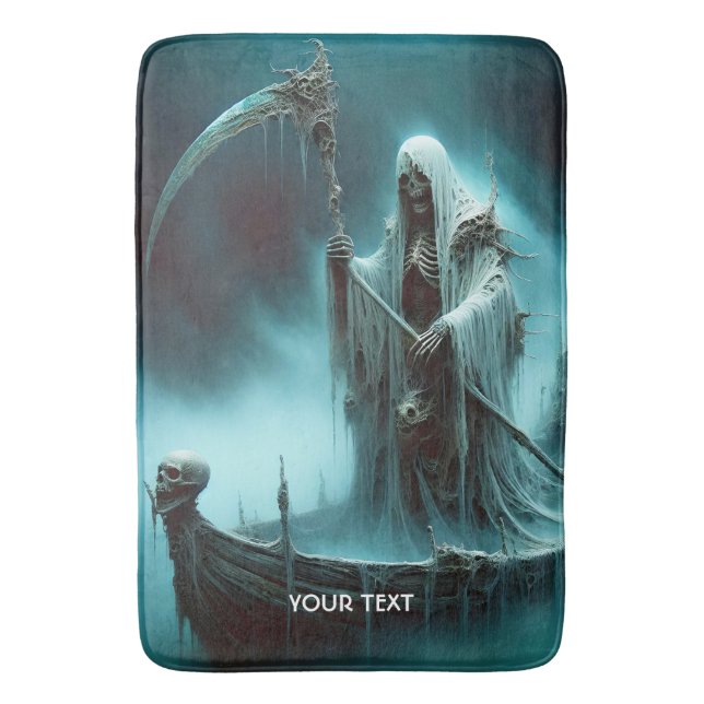 Fantasy Cute Boat Strange Figure Bath Mat (Front Vertical)