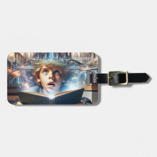 Fantasy Cute Boy City Book Luggage Tag