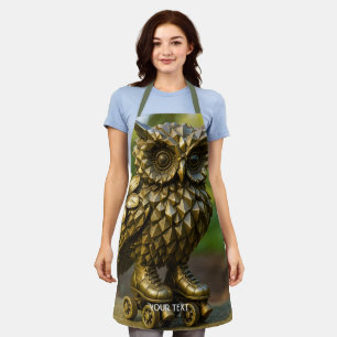 Fantasy Cute Brass Owl Skates Apron
