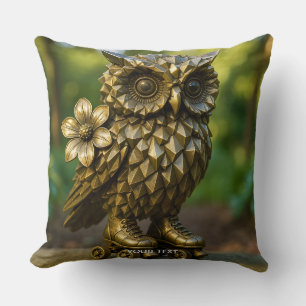 Fantasy Cute Brass Owl Skates Cushion