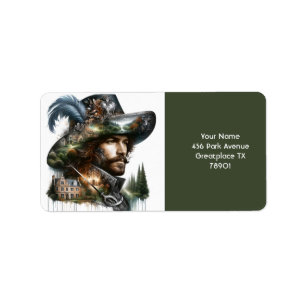 Fantasy Cute Brave French Musketeer Label