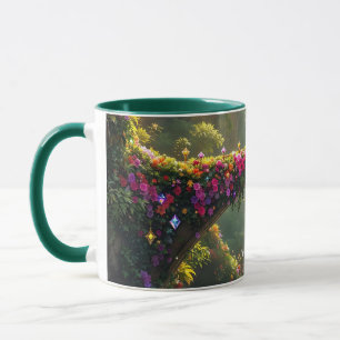Fantasy Cute Bridge Jungle Flowers Mug