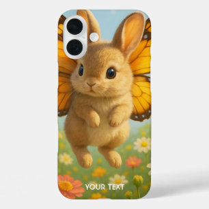 Fantasy Cute Bunny Flowers Wings iPhone 16 Plus Case