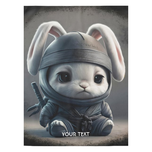 Fantasy Cute Bunny Ninja Katana Tablecloth (Front)