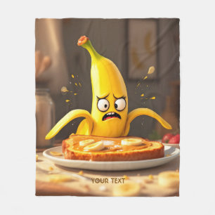 Fantasy Cute Butter Banana Toast Fleece Blanket