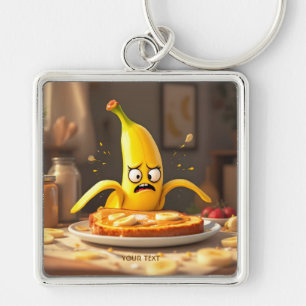 Fantasy Cute Butter Banana Toast Key Ring