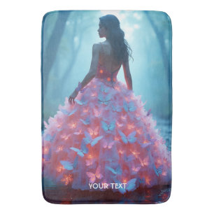 Fantasy Cute Butterfly Dress Forest Bath Mat