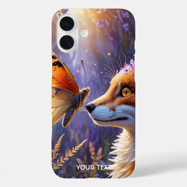 Fantasy Cute Butterfly Fox Flowers Case-Mate iPhone Case (Back)
