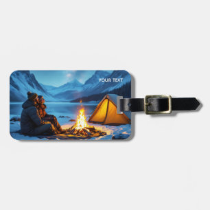 Fantasy Cute Camp Fire Stars Luggage Tag