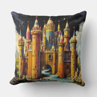 Fantasy Cute Castle From Pencils Cushion