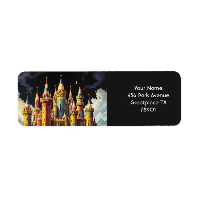 Fantasy Cute Castle From Pencils Return Address Label (Front)