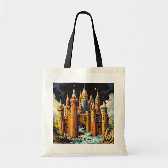 Fantasy Cute Castle From Pencils Tote Bag (Front)