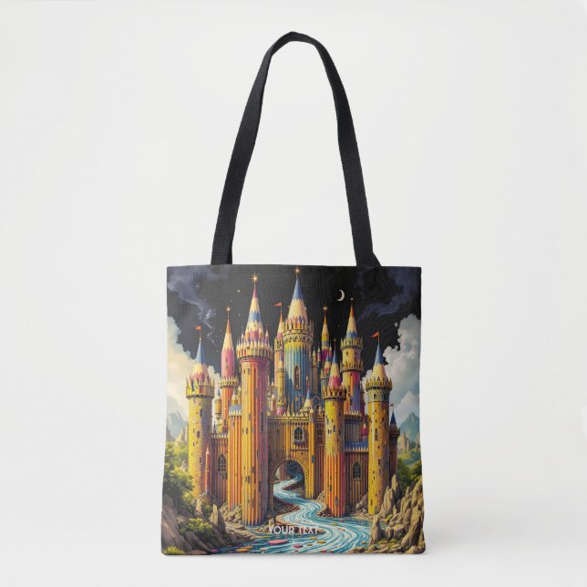 Fantasy Cute Castle From Pencils Tote Bag (Front)