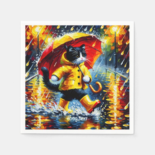 Fantasy Cute  Cat Boots Umbrella Napkin (Front)