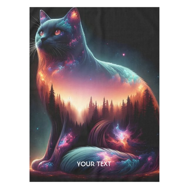 Fantasy Cute Cat Double Exposition Tablecloth (Front)