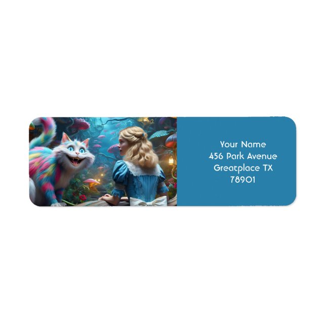 Fantasy Cute Cat Girl Forest  Return Address Label (Front)