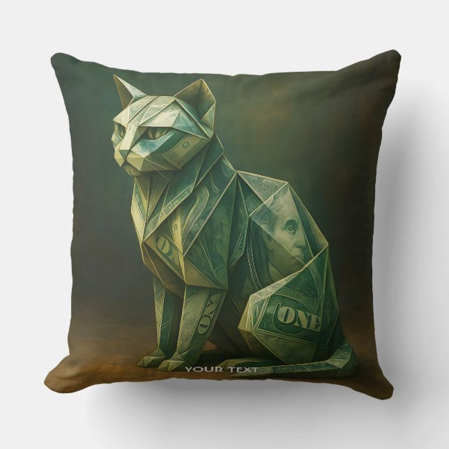 Fantasy Cute Cat Money Origami Cushion (Front)
