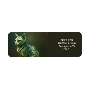 Fantasy Cute Cat Money Origami Return Address Label
