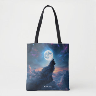 Fantasy Cute Cat Moon Clouds Tote Bag