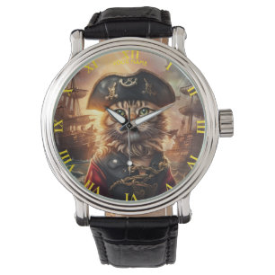 Fantasy Cute Cat Pirate Hat Watch