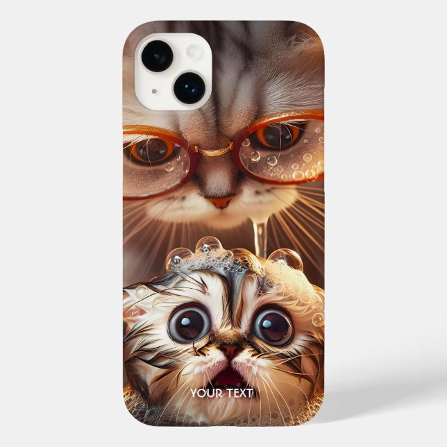 Fantasy Cute Cat Washing Kitten Case-Mate iPhone Case (Back)