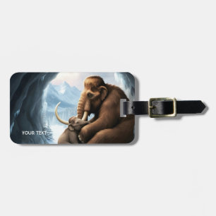 Fantasy Cute Cave Baby Mammoth Luggage Tag