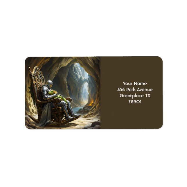 Fantasy Cute  Cave Dragon Knight  Label (Front)