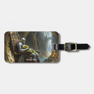 Fantasy Cute Cave Dragon Knight Luggage Tag