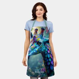 Fantasy Cute Chameleon Like Giraffe Apron