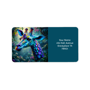 Fantasy Cute Chameleon Like Giraffe Label