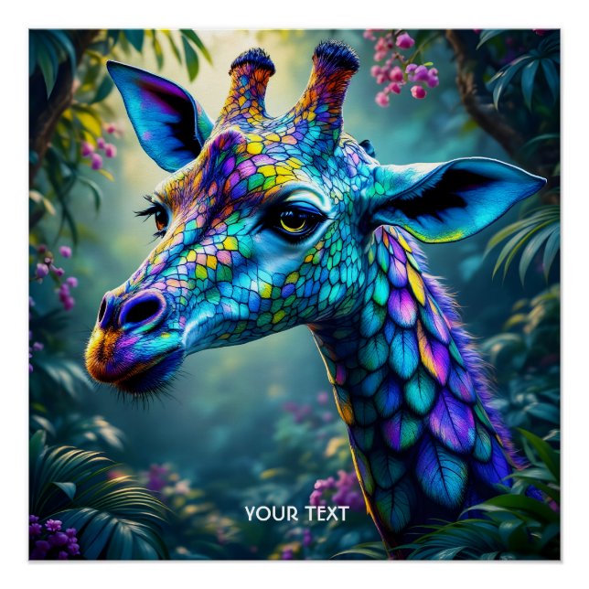 Fantasy Cute Chameleon Like Giraffe Poster (Front)
