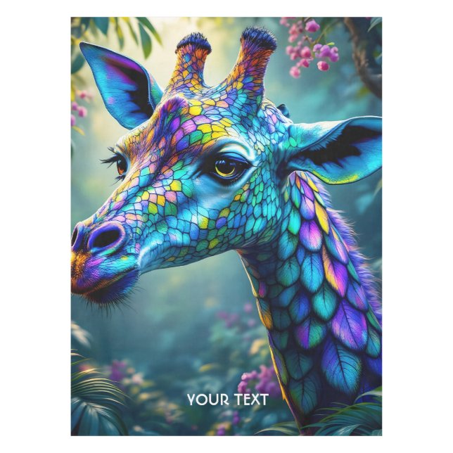 Fantasy Cute Chameleon Like Giraffe Tablecloth (Front)