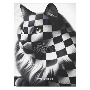 Fantasy Cute Chequered Lovely Cat Tablecloth