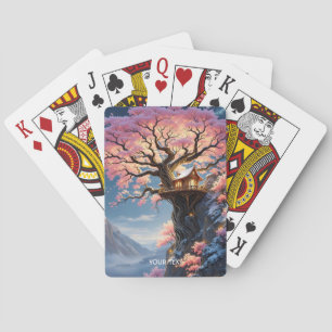 Fantasy Cute Cherry Blossom Tree Playing Cards