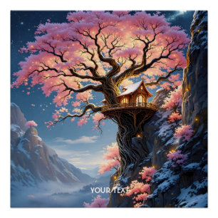 Fantasy Cute Cherry Blossom Tree Poster