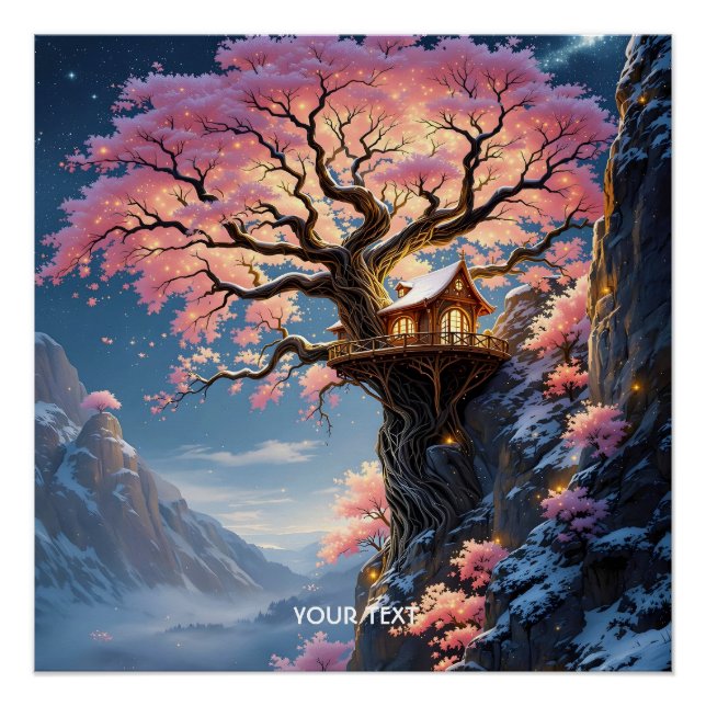 Fantasy Cute Cherry Blossom Tree  Poster (Front)