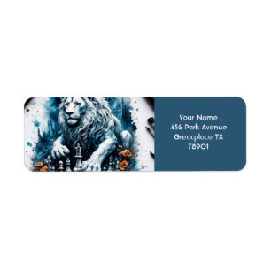 Fantasy Cute Chess King Move Return Address Label