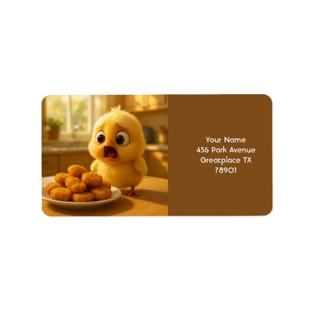 Fantasy Cute Chicken Nuggets Baby Label (Front)