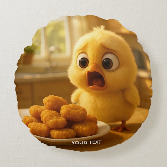 Fantasy Cute Chicken Nuggets Baby Round Cushion (Front)