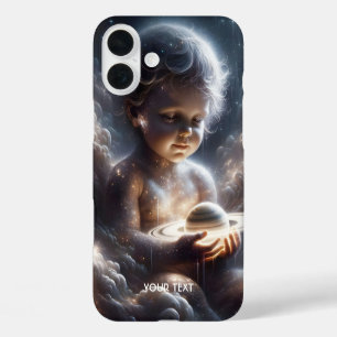 Fantasy Cute Child Space Stars iPhone 16 Plus Case