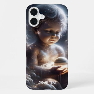 Fantasy Cute Child Space Stars iPhone 16 Plus Case